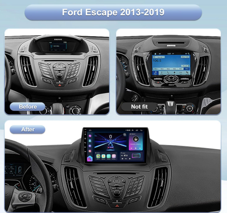 Apple CarPlay For Ford Escape 2013-2017 Android 13 Car Stereo Radio GPS Navi