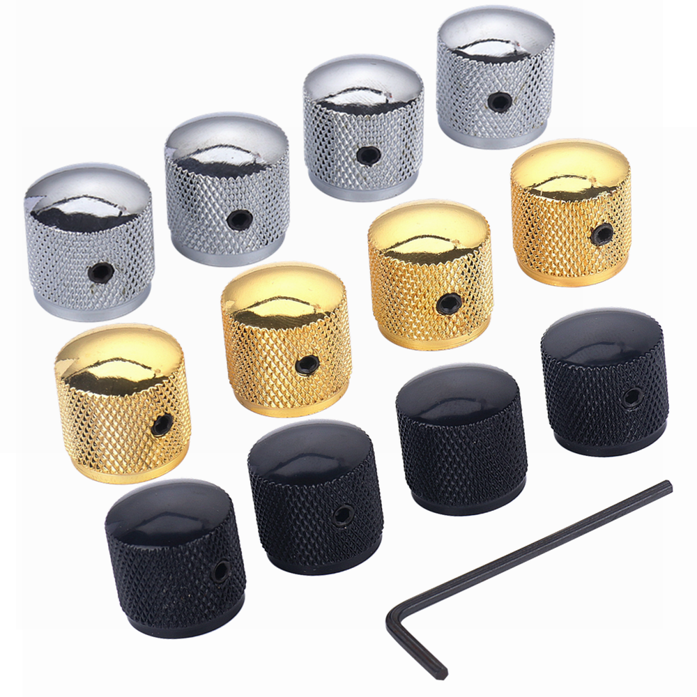 2/3/4 Pcs guitar knobs Metal Dome Tone Volume Speed Control Knobs With Wrench