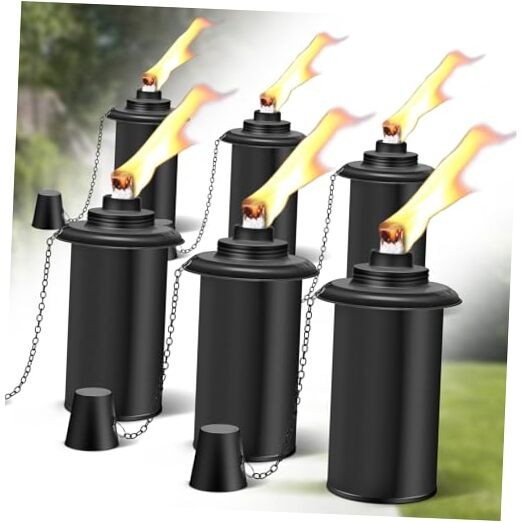 Pack Torch Replacement Canisters, 1oz Bamboo Lantern Refillable Torches, 6