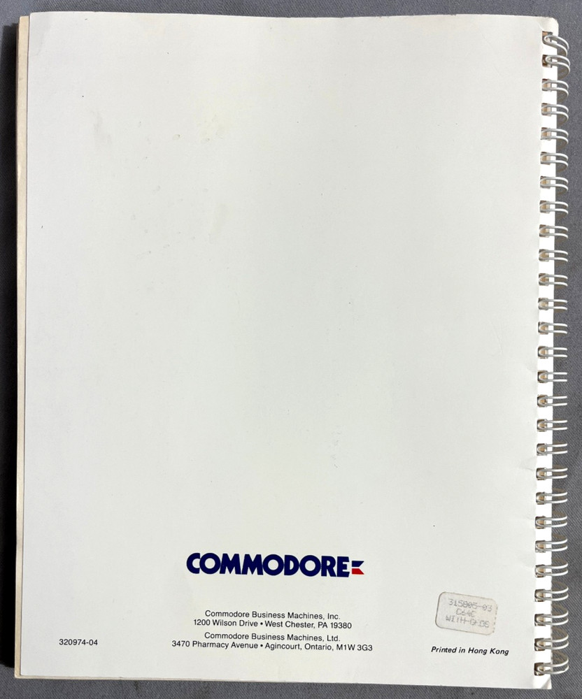 Commodore 64C Personal Computer System Guide Commodore Business Machines 1986