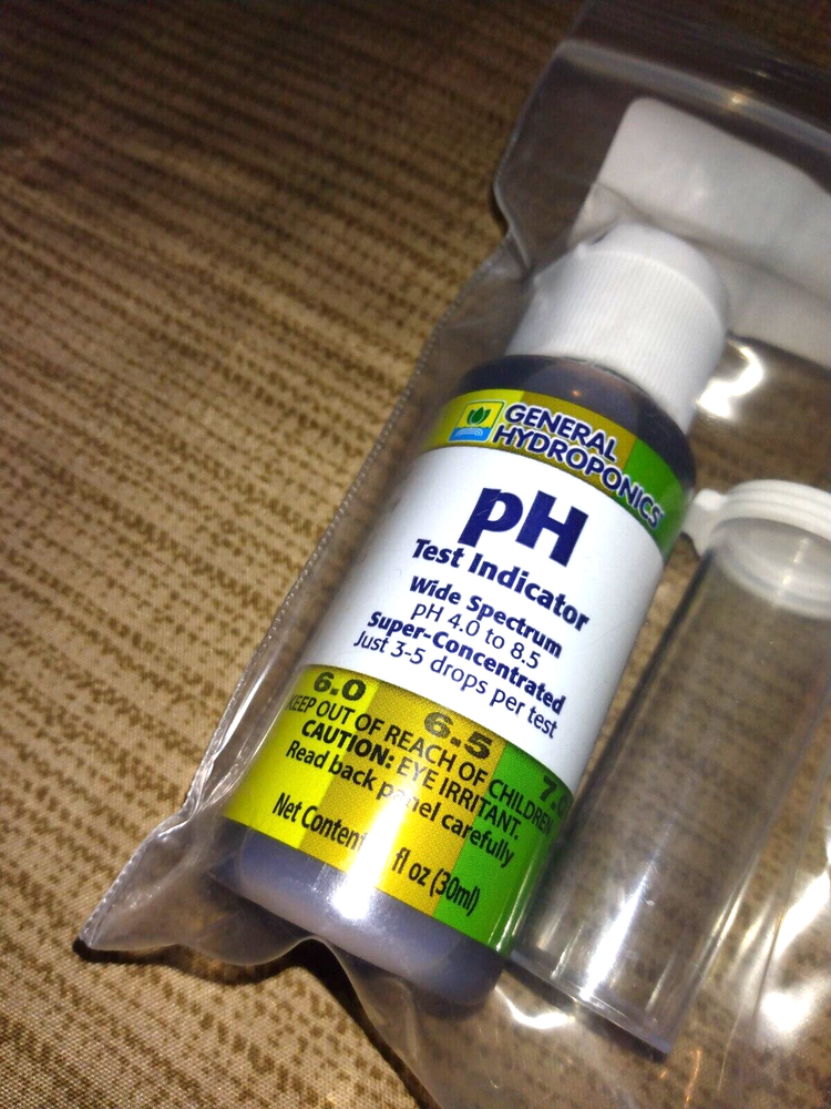 (2) General Hydroponics pH Test Indicator Control Kit 1oz -wide spectrum NEW!