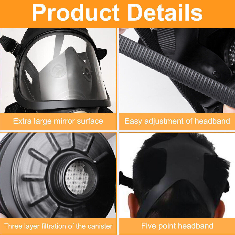 Full Face Gas Mask, Gas Masks Survival Nuclear and Chemical with 40Mm Activated