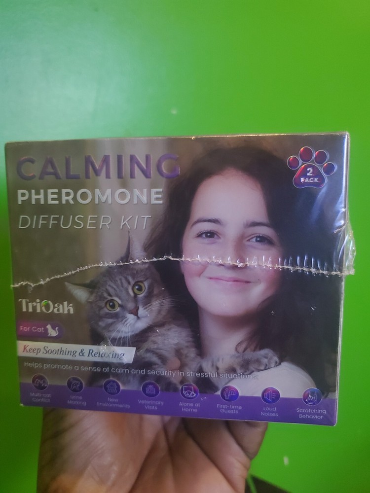 TriOak Cat Calming Diffuser Kit 2 in 1 Anxiety Relief, Pheromone Diffuser 2 Pack