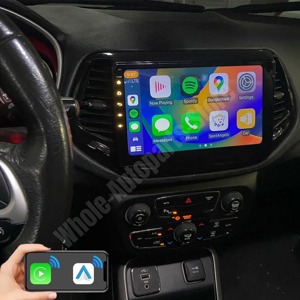 para Jeep Compass 2017-2019 Apple CarPlay Android Auto Android 14 Radio de coche