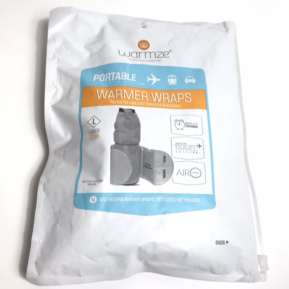 Warmze Refill Warming Wraps, Black/White, Large, 3 Count.   P16