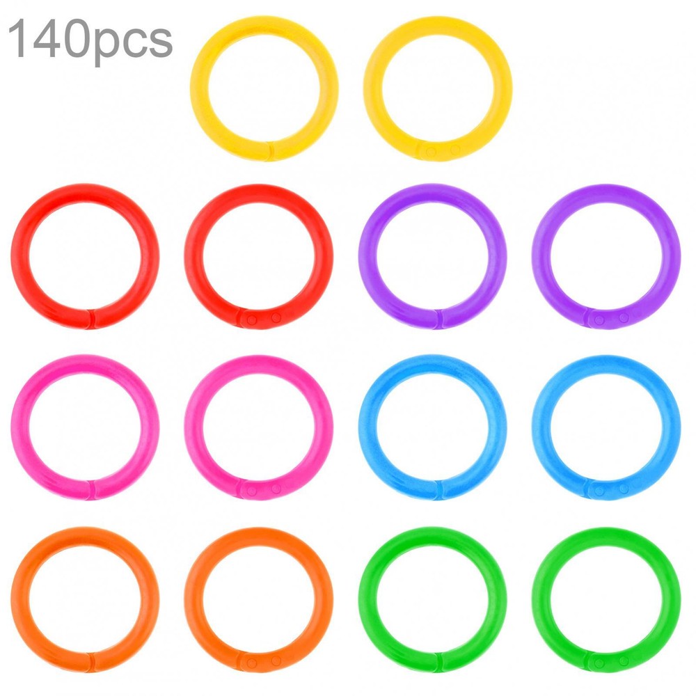 140pcs 20mm Plastic Binder Rings for Cards / Document Stack / Office Use