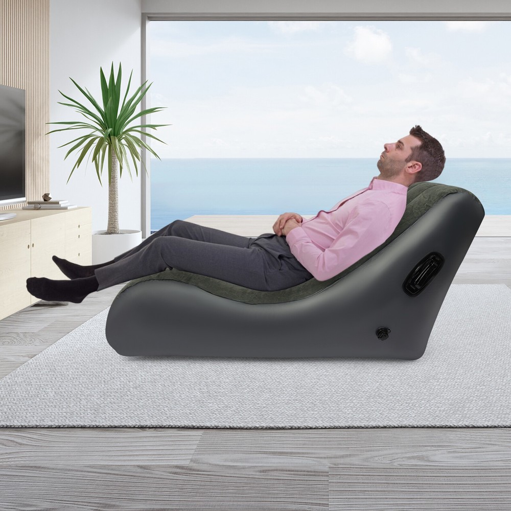 S-Shaped Inflatable Sofa Bed, Waterproof & Foldable with Air Pump