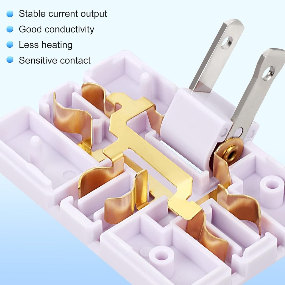3 Pack AC Flat Wall Outlet Extender Flat Plug Adapter Outlet, Fold-Able