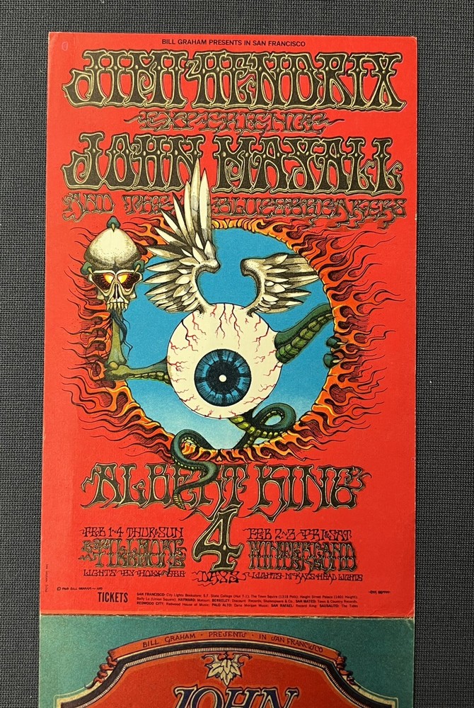 FILLMORE JIMI HENDRIX BG 105 double postcard