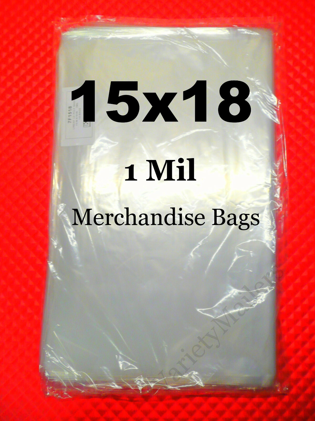 100 Poly Merchandise Bags 15''x 18'' Clear 1 Mil Apparel Plastic Bags 15x18