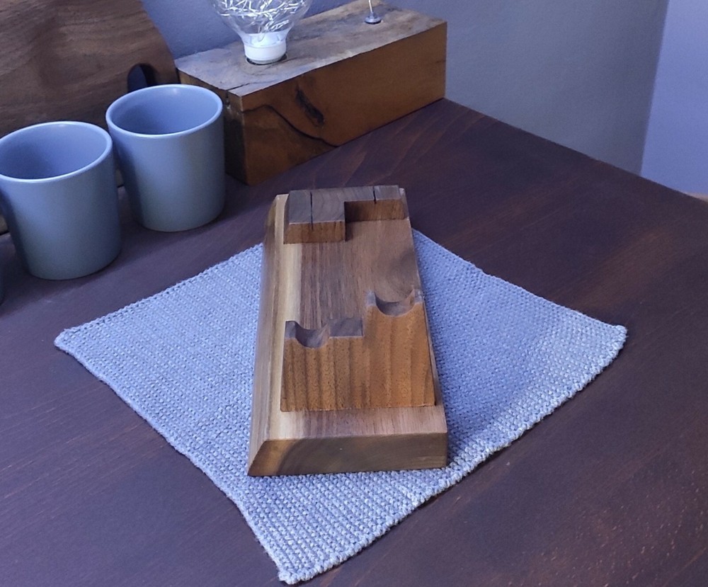 HeSy Handmade Dual Display Stand from solid walnut wood