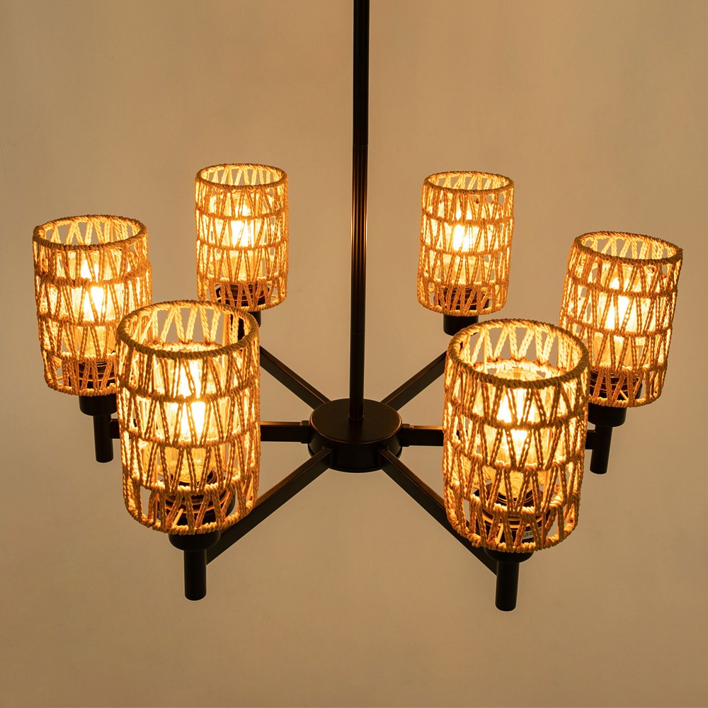 Modern Ceiling Light Chandelier 6-Head Pendant Lighting Ceiling Dimmable