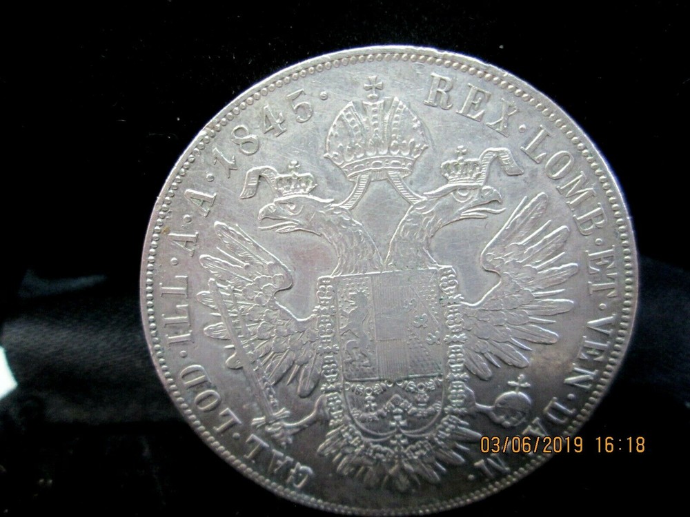 1845A AUSTRIAN THALER KM2240 EXTREMELY FINE