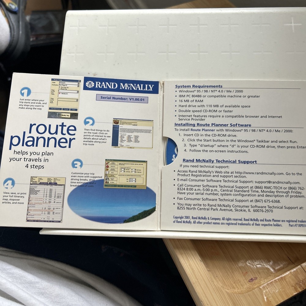 Rand McNally Route Planner Trip Planning Software CD Rom 2001