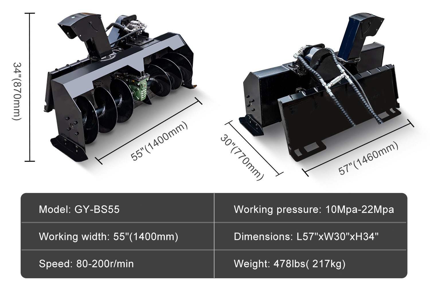 Bobcat-compatible snow blower Efficient flexible snow removal attachment