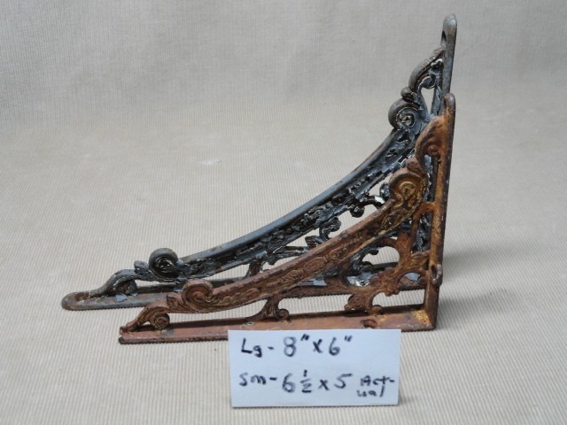 Victorian Cast Iron Shelf Brackets Same Pattern Different Size Original 'D'