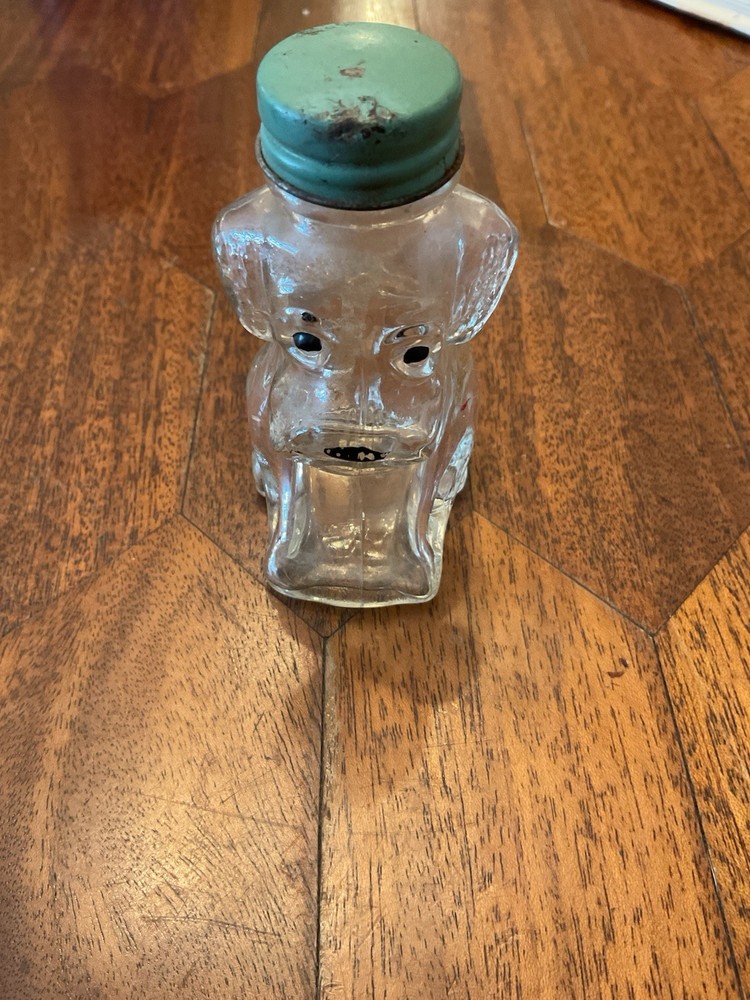 Vintage Dog Glass Candy Container
