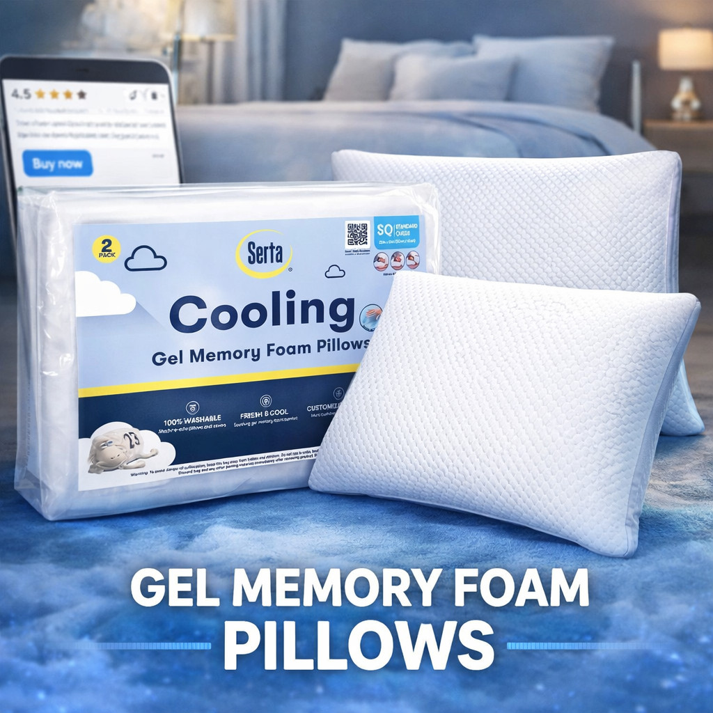 Serta 2-Pack Gel Memory Foam Cluster Bed Pillow