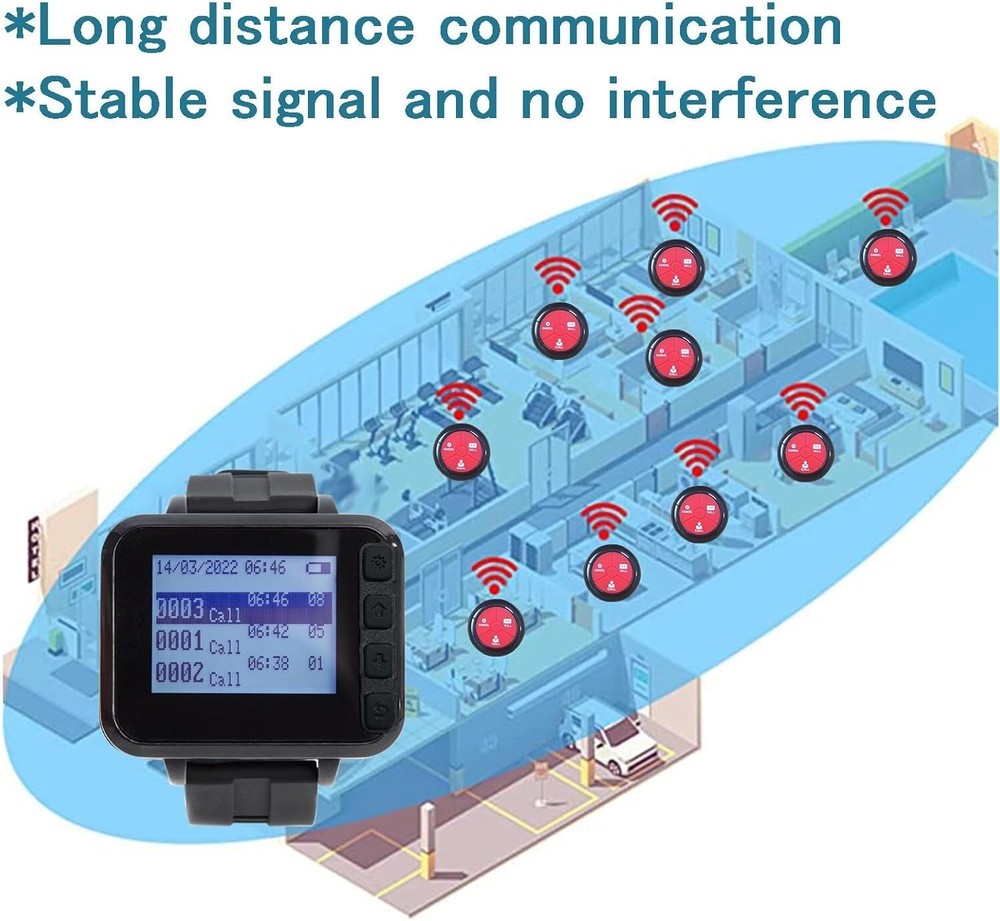 Restaurant Pagers for Servers Wireless Waiter Call system Waterproof