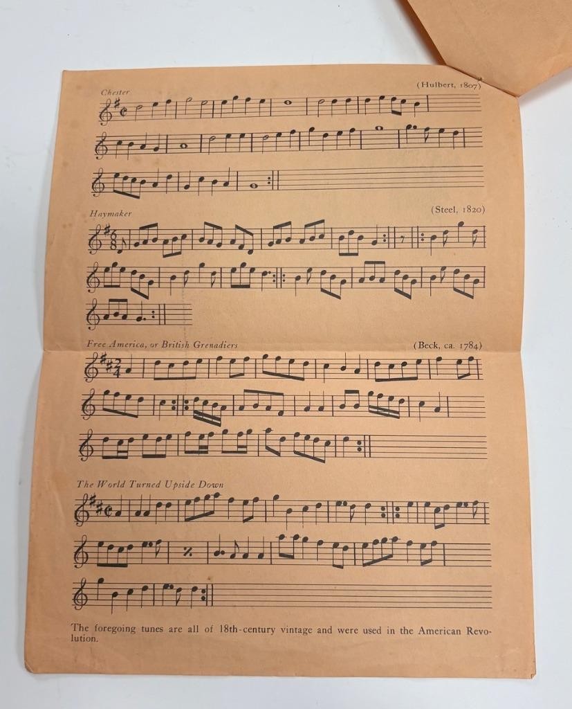 VTG Giles Gibbs Jr Music Book w Reproduction Wooden Fife Revolutionary War Era