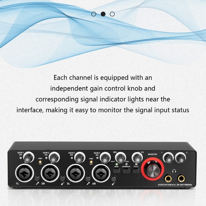 Four Channels Interface Sound Card for Studio Recording Mixer