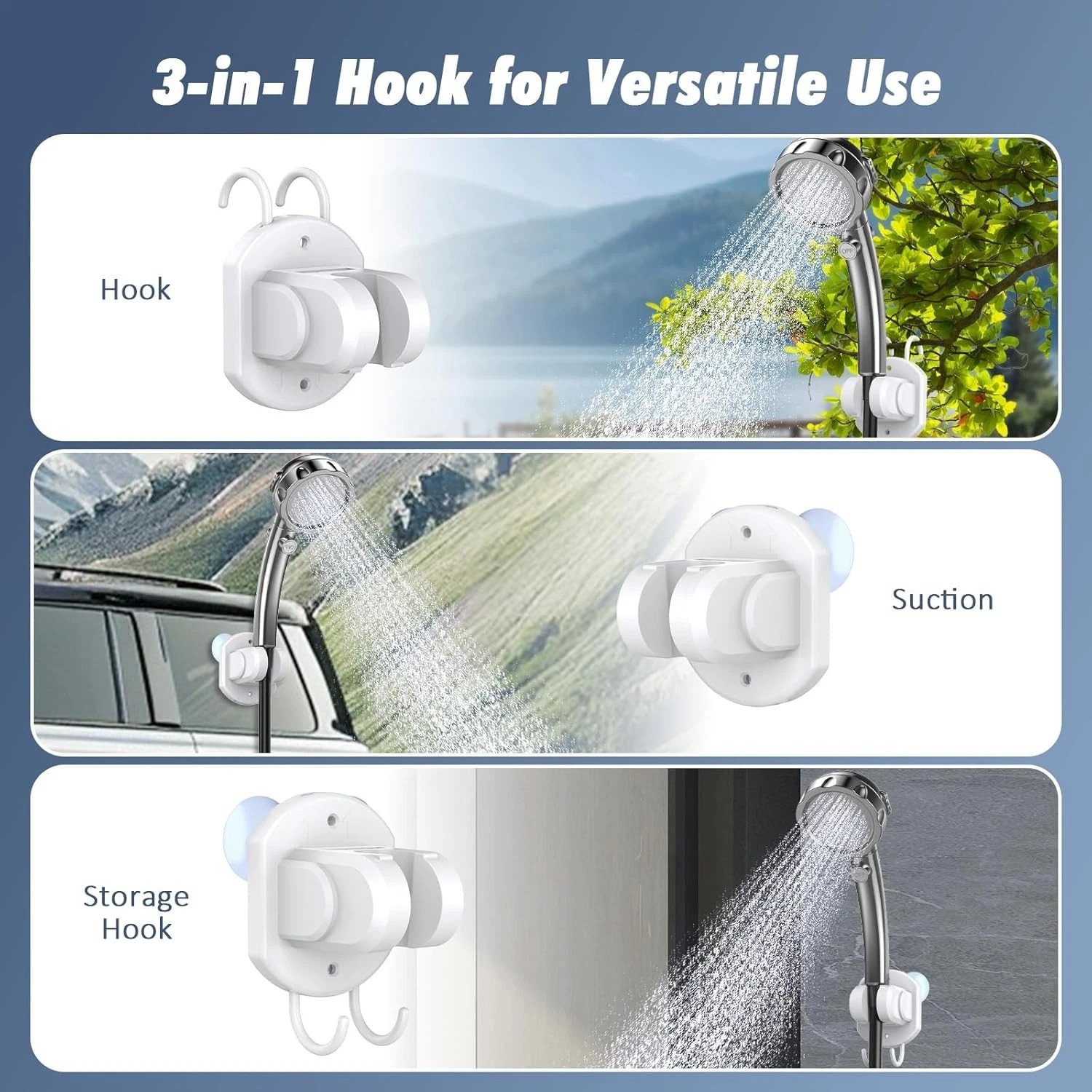 Portable Camping Shower Pump , Rechargeable with Adjustable Shower Head Outdoor