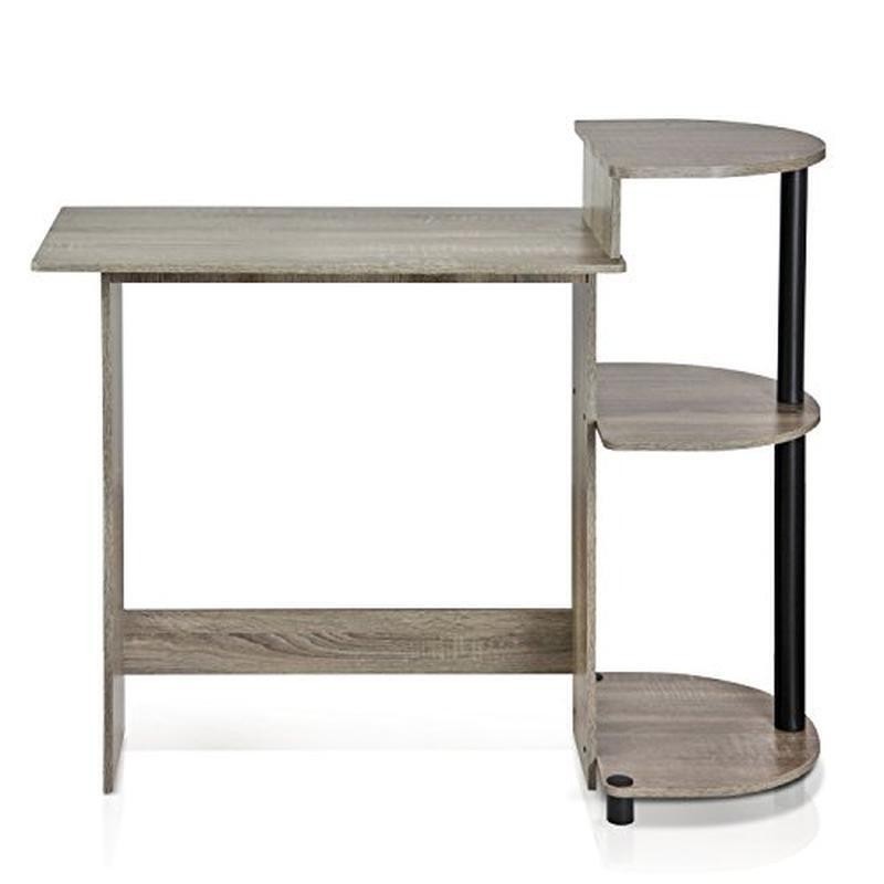 Compact Computer Desk W/ Side Shelves Lightweight Durable Easy Assembly New