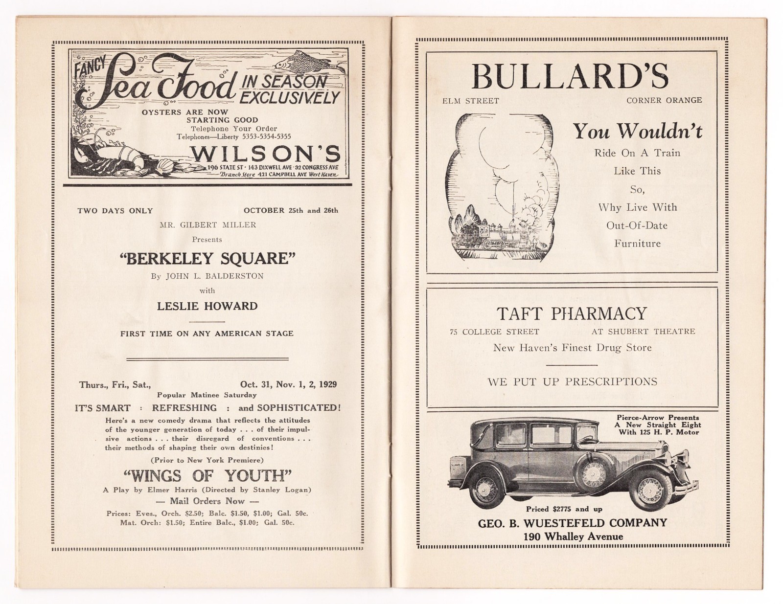 Janet Beecher in "COURAGE" and the ISADORA DUNCAN DANCERS 1929 New Haven Program