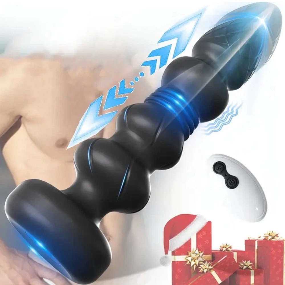 Thrusting Vibrating Anal Butt Plug Dildo Prostate Massager with Remote Control