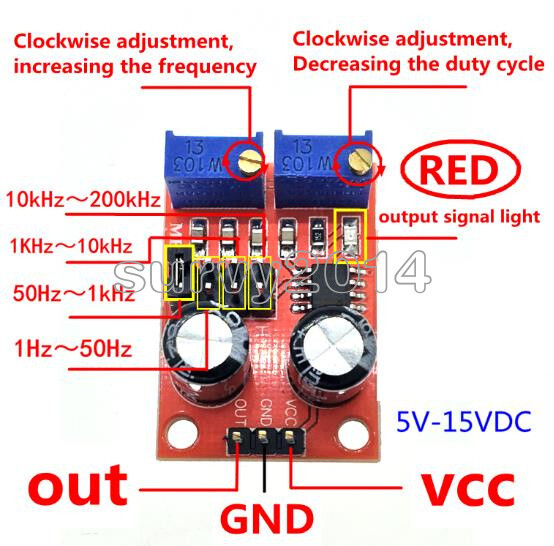 NE555 Duty Cycle And Frequency Adjustable Module Square Wave Rectangular Wave