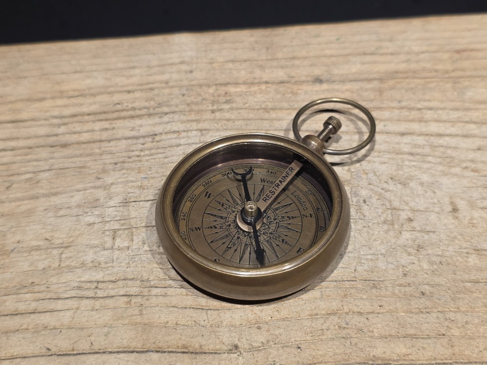 Antique Style Solid Brass Pocket Compass