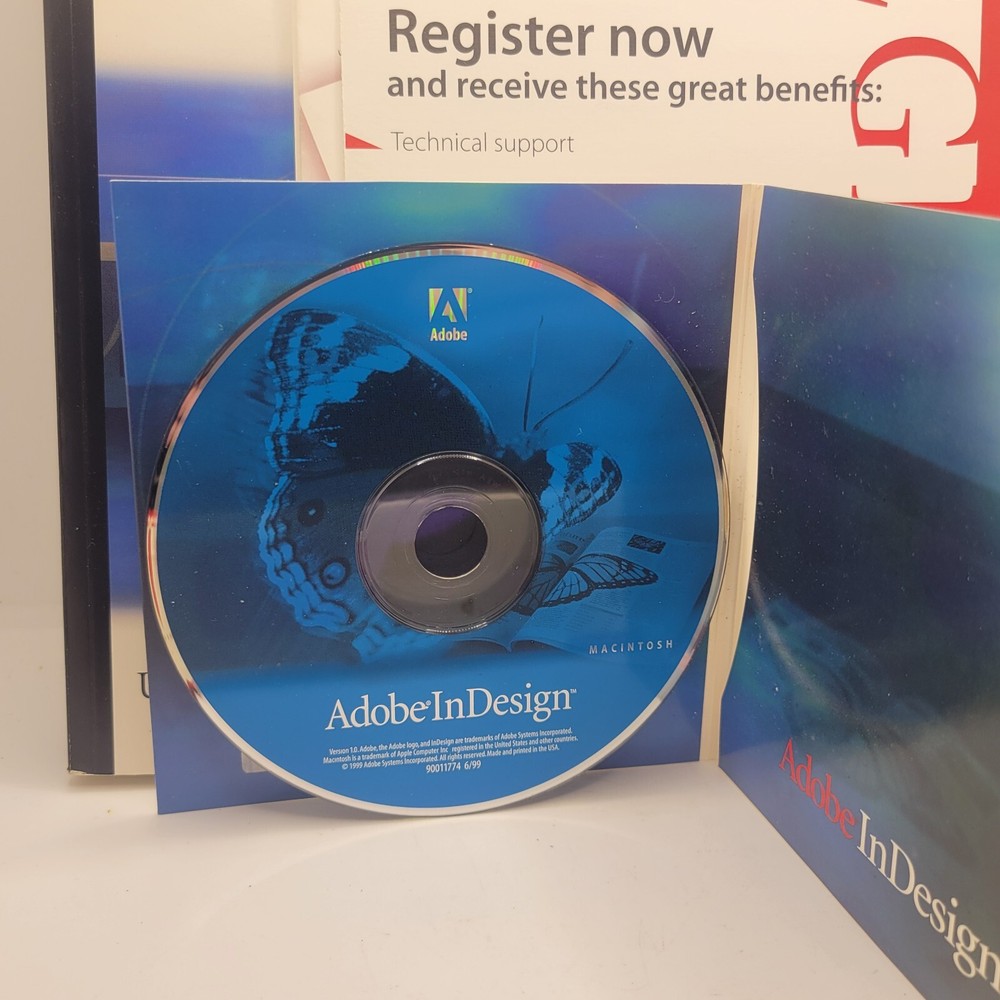 Adobe InDesign 1.0 For Macintosh Full Version Big Box Apple Computer USED READ