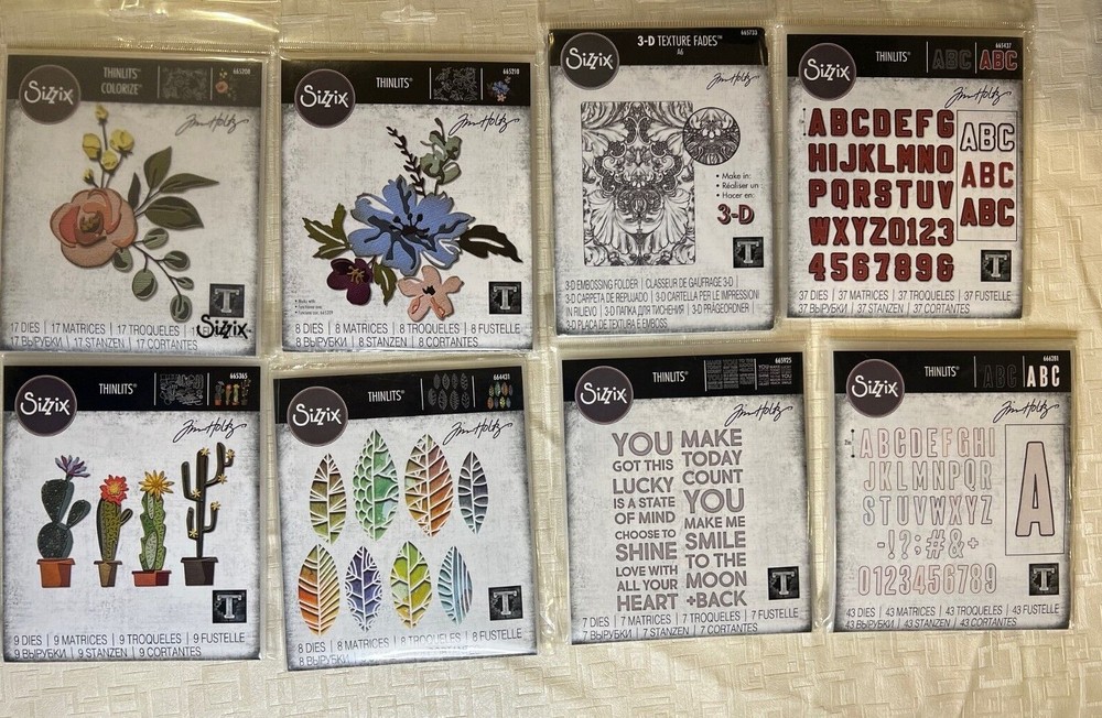 TIM HOLTZ Sizzix Colorize Thinlits Dies - plus more not shown, see listing.