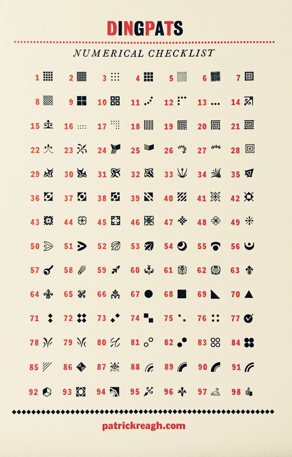 New Letterpress Type- 12pt. DingPats. Hit  "Contact Seller" for desired choices