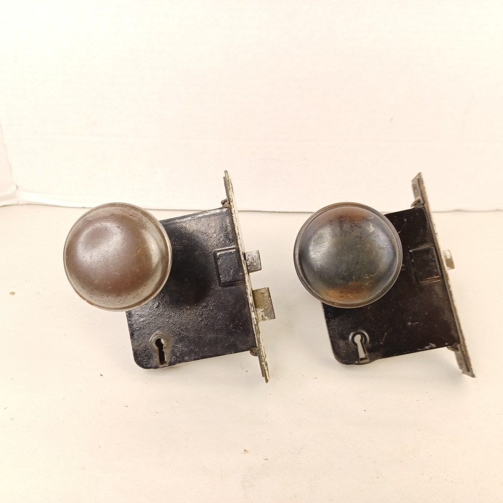 2 Vintage Sargent Mortise Door Lock Hardware With Knobs No Key