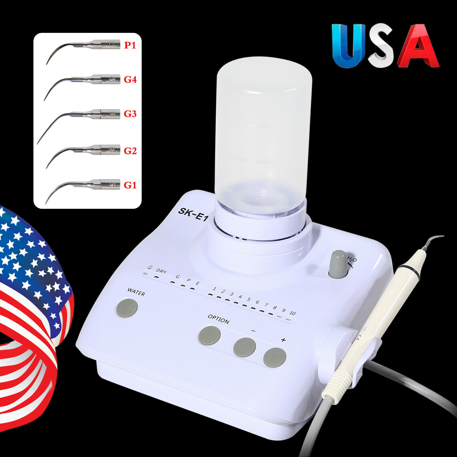 Ultrasonic Piezo Dental Scaler Handpiece 2*Bottles Dosing Fits EMS Cavitron tips