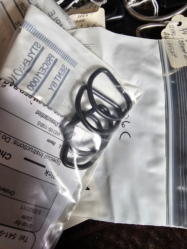 84ish Misc Metal, Plastic, Sewable D Rings