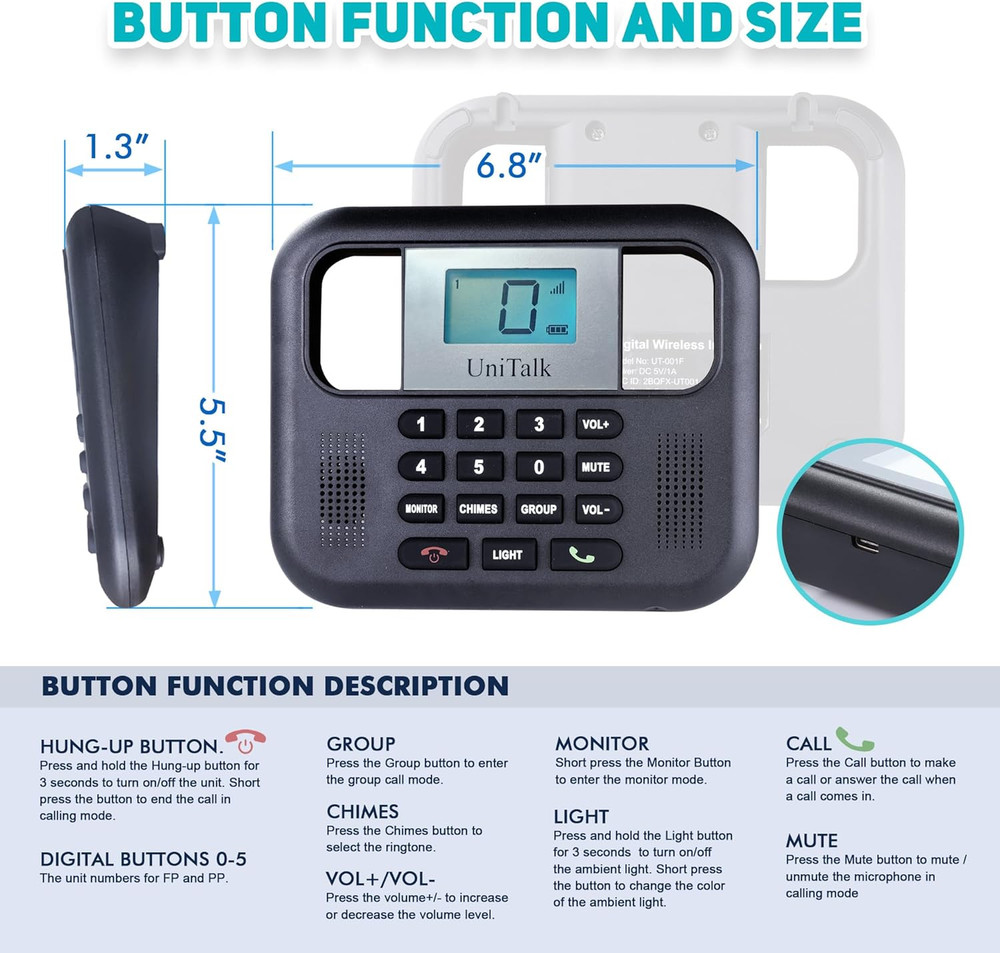 Wireless Intercoms for Home & Office, Two-Way Real-Time Full-Duplex Voice System