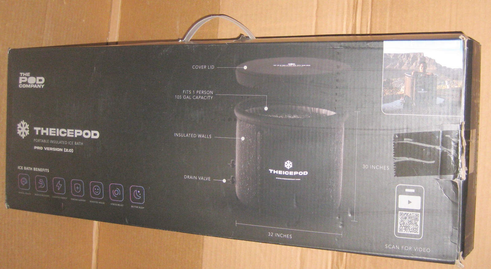 The POD Company Ice Pod Pro 2.0 Portable Cold Plunge Ice Bath (2 Valve) PLZ READ