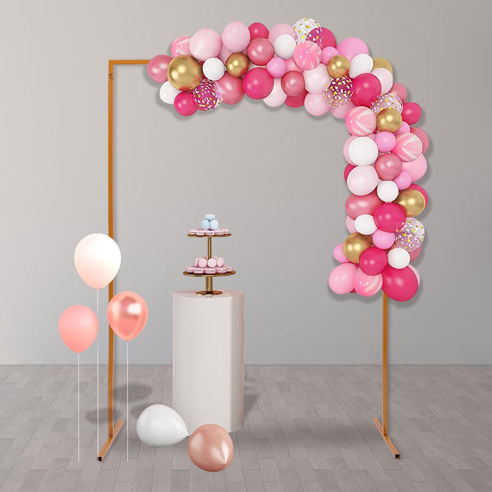 Wedding Arch Rack Rectangular Flower Decor Frame Stand Gold Metal Party Backdrop