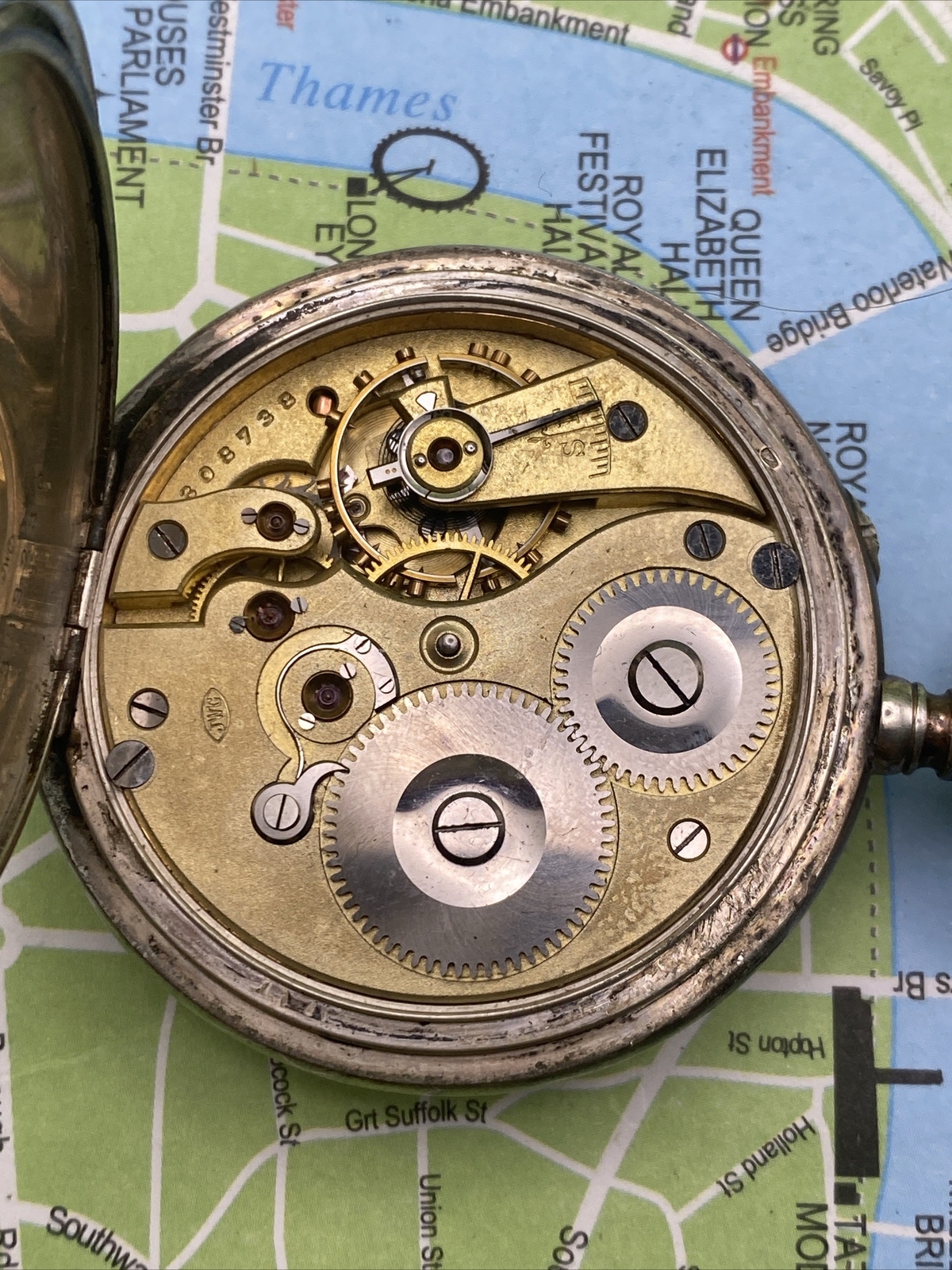 Silver IWC pocket Watch, Montre