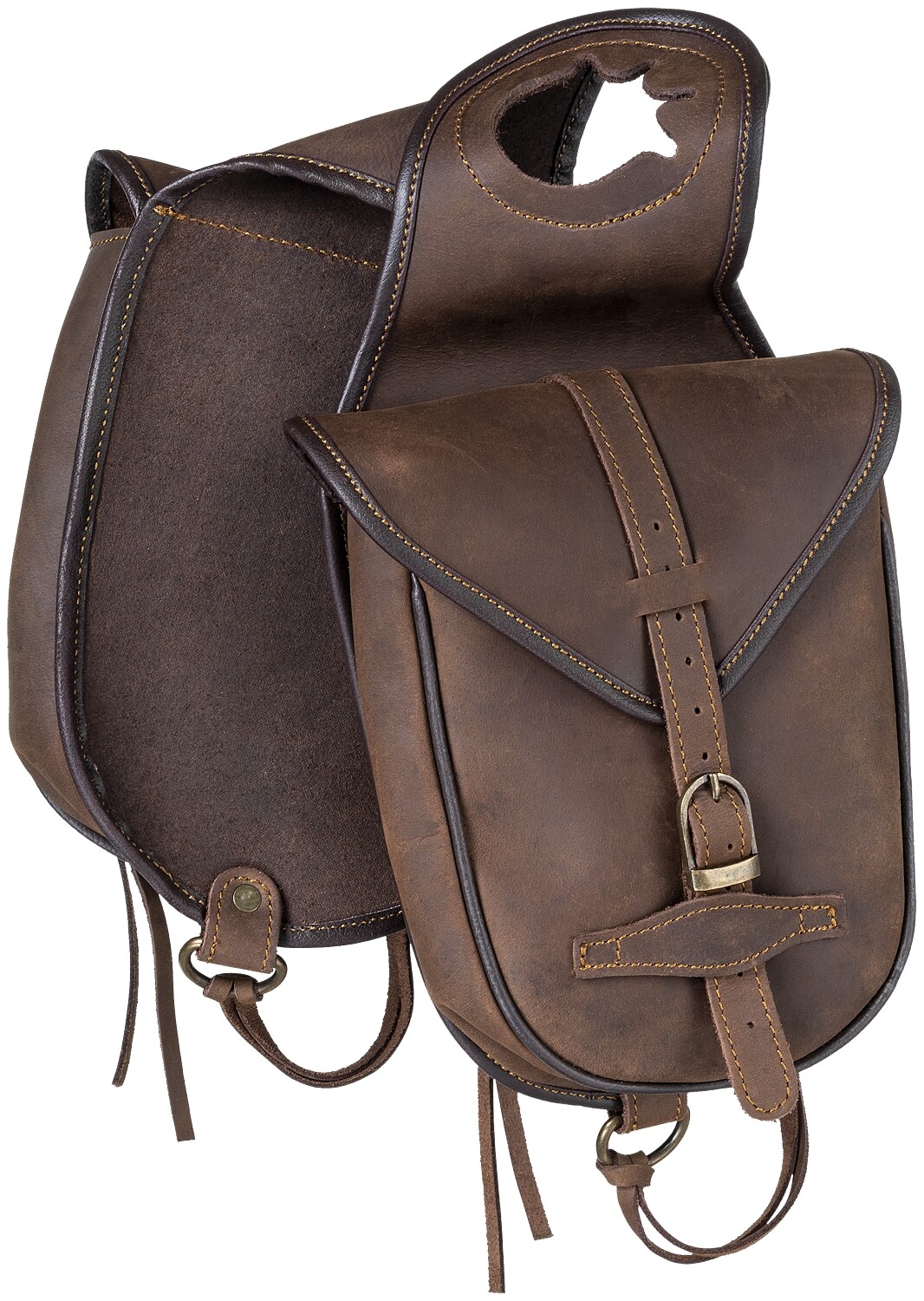 Western Soft Leather Saddle Horn Trail Bags