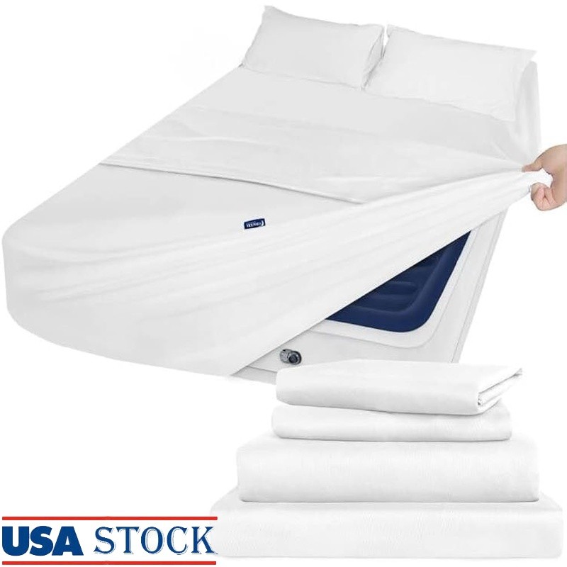 Extra Deep Pocket Sheet Set Soft Microfiber Fitted Flat Pillowcase Storage New