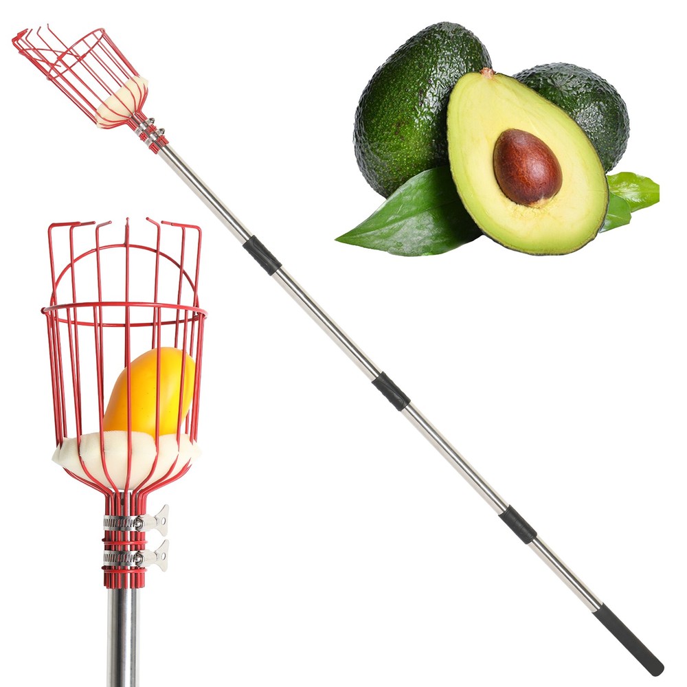 13 FTFruit Picking Pole Picker Fruit Tree Picking Toolr with Basket Stainless St