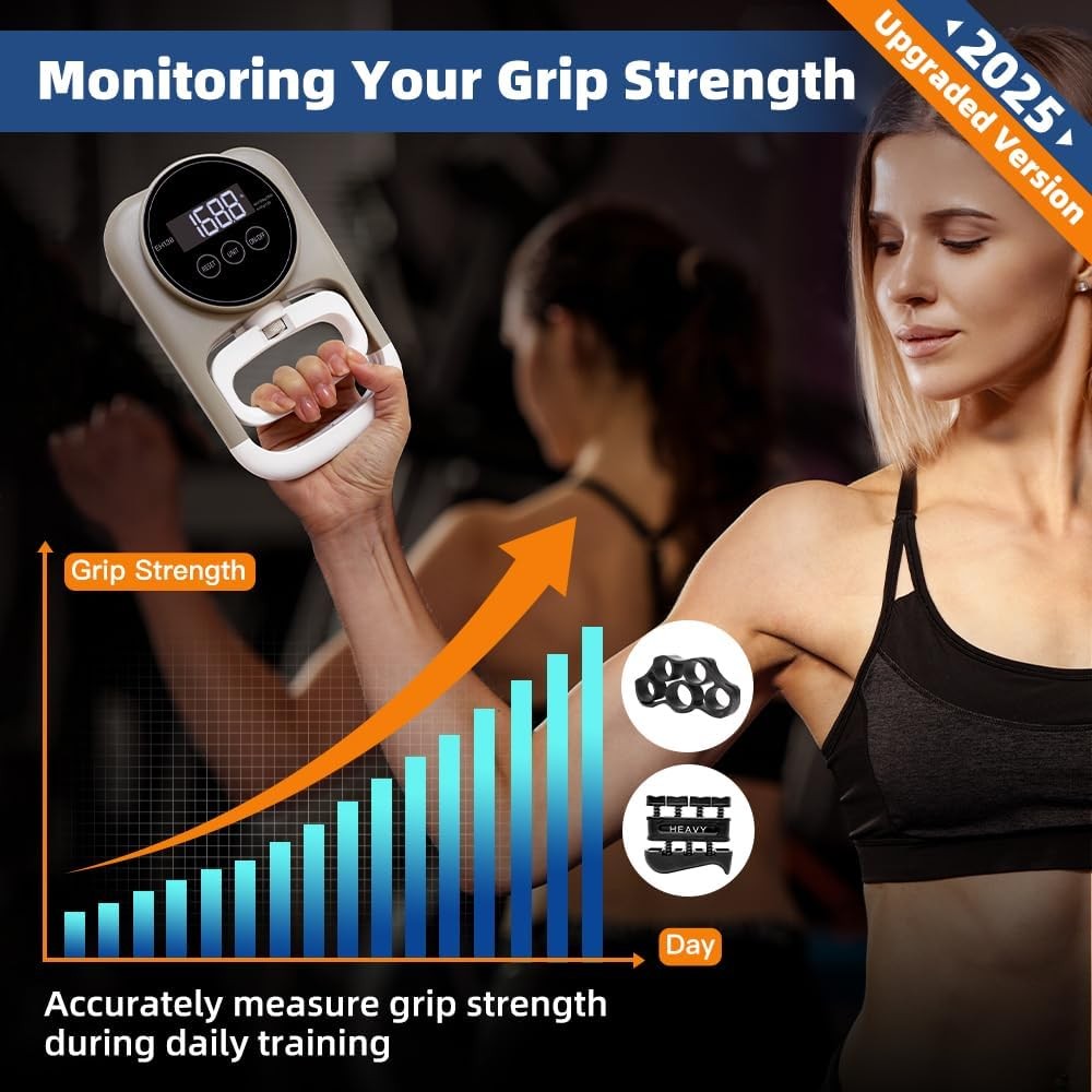 Grip Strength Tester Hand Gripper - Trainer Gray
