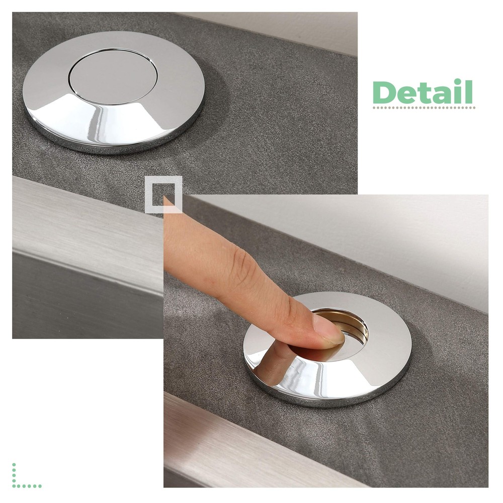 All-Brass Air Switch Button Round Chrome for Sink Top Garbage Disposal