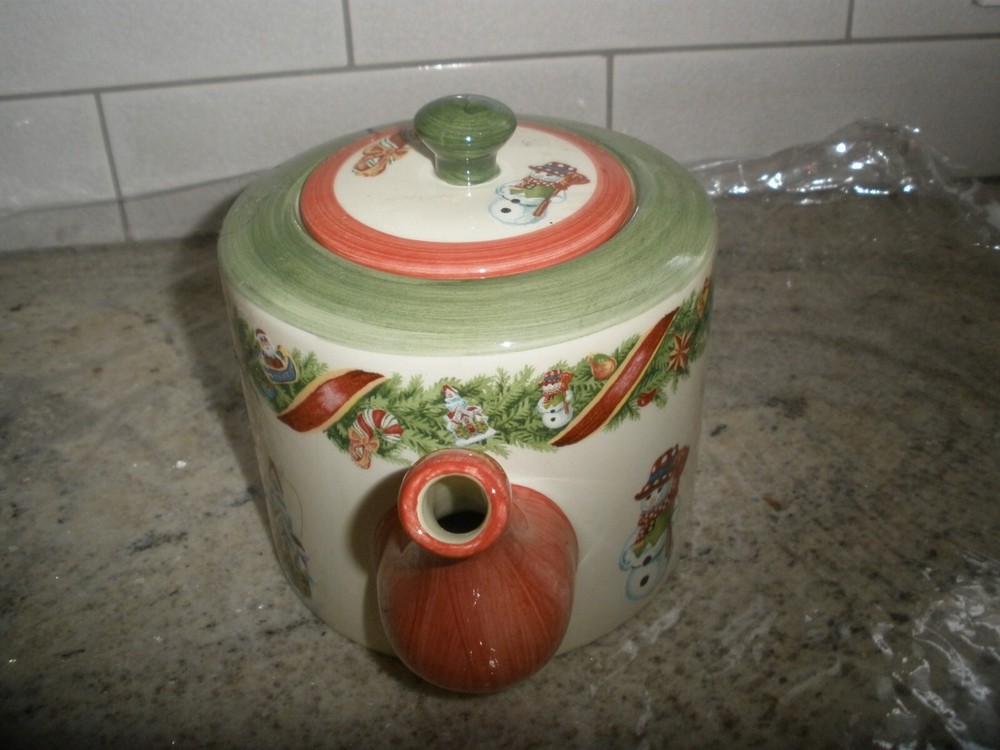 Christopher Radko Teapot Tea Pot , Creamer & Sugar Set "Christopher's Tree" EUC