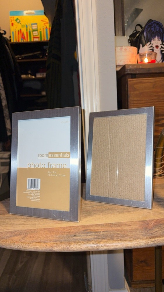 Two 5x7 silver picture frames