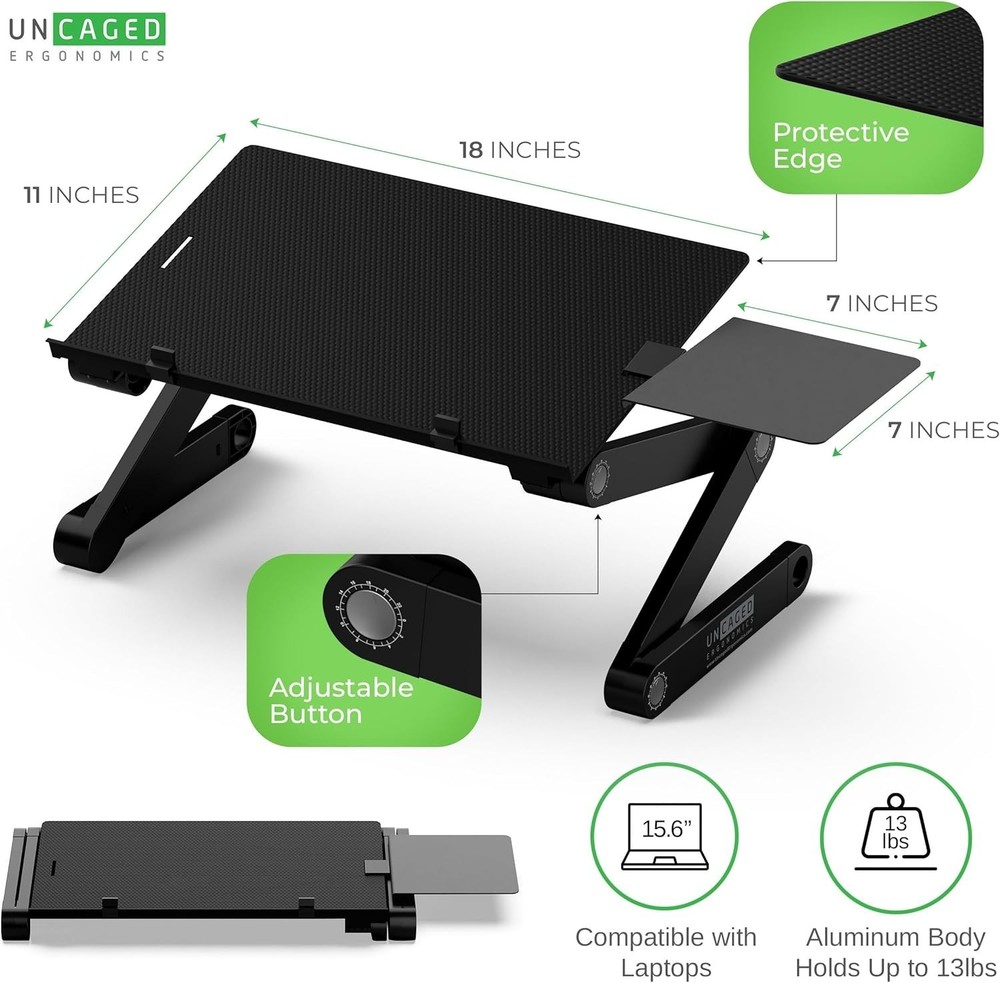 WorkEZ Adjustable Computer Keyboard Stand for Desk, Keyboard & Mouse Riser, E...