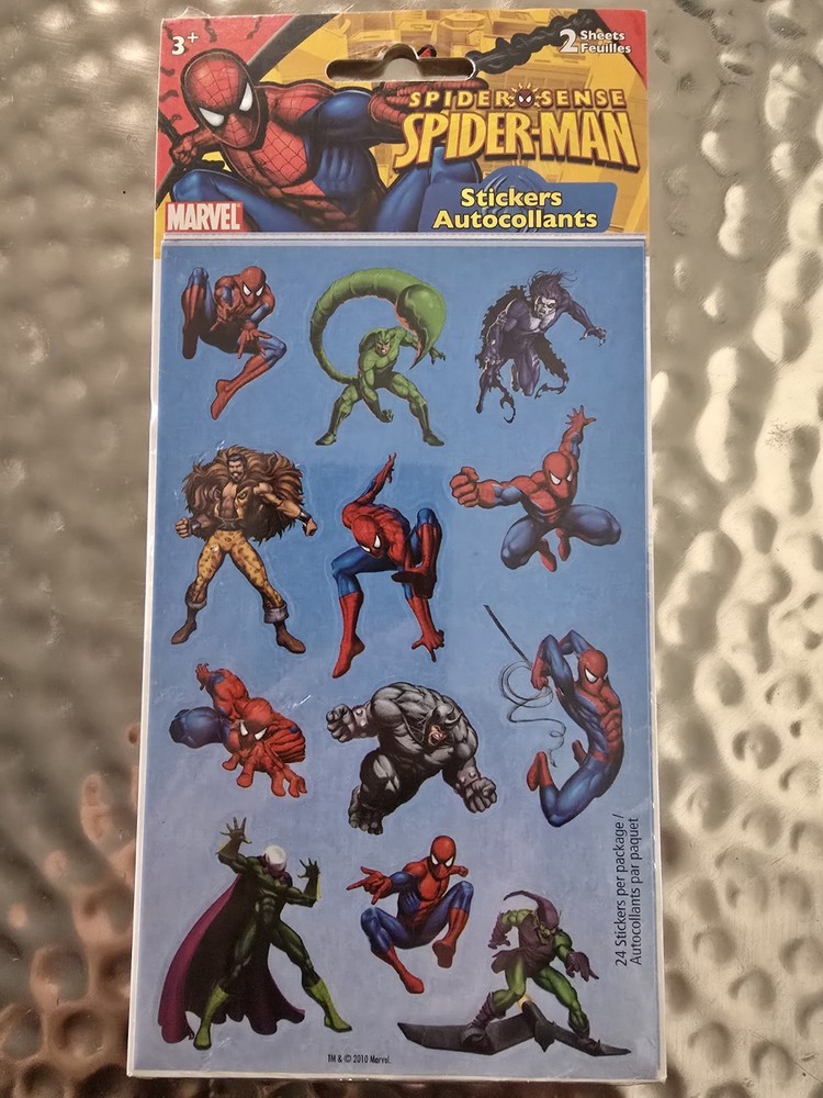 Marvel Stickers Spiderman 2 Sheets NEW 2010